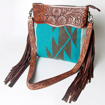 American Darling Signature Crossbody Hand Tooled Saddle Blanket Genuine Leather women bag western handbag purse